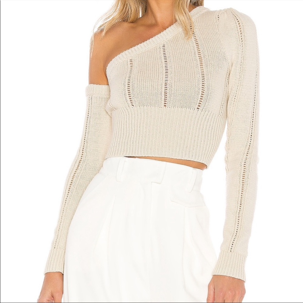 MAJORELLE Cream Off-the-Shoulder Sweater - Picture 2 of 3